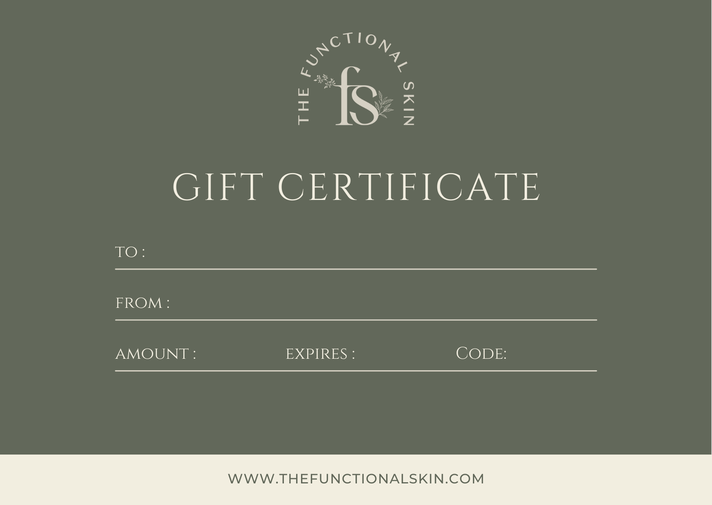 The Functional Collective Store Gift Card- ONLINE ONLY
