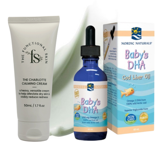 Baby soothing pack items on a white background