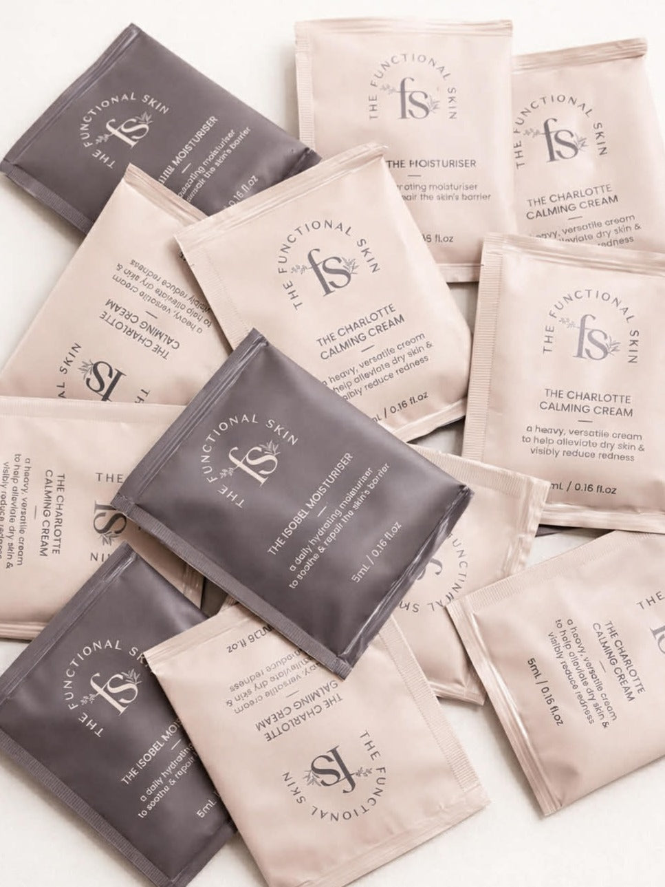 Samples of The Functional Skin flat lay 