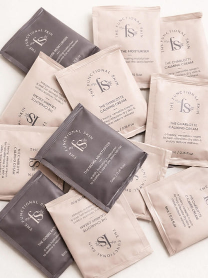 Samples of The Functional Skin flat lay 