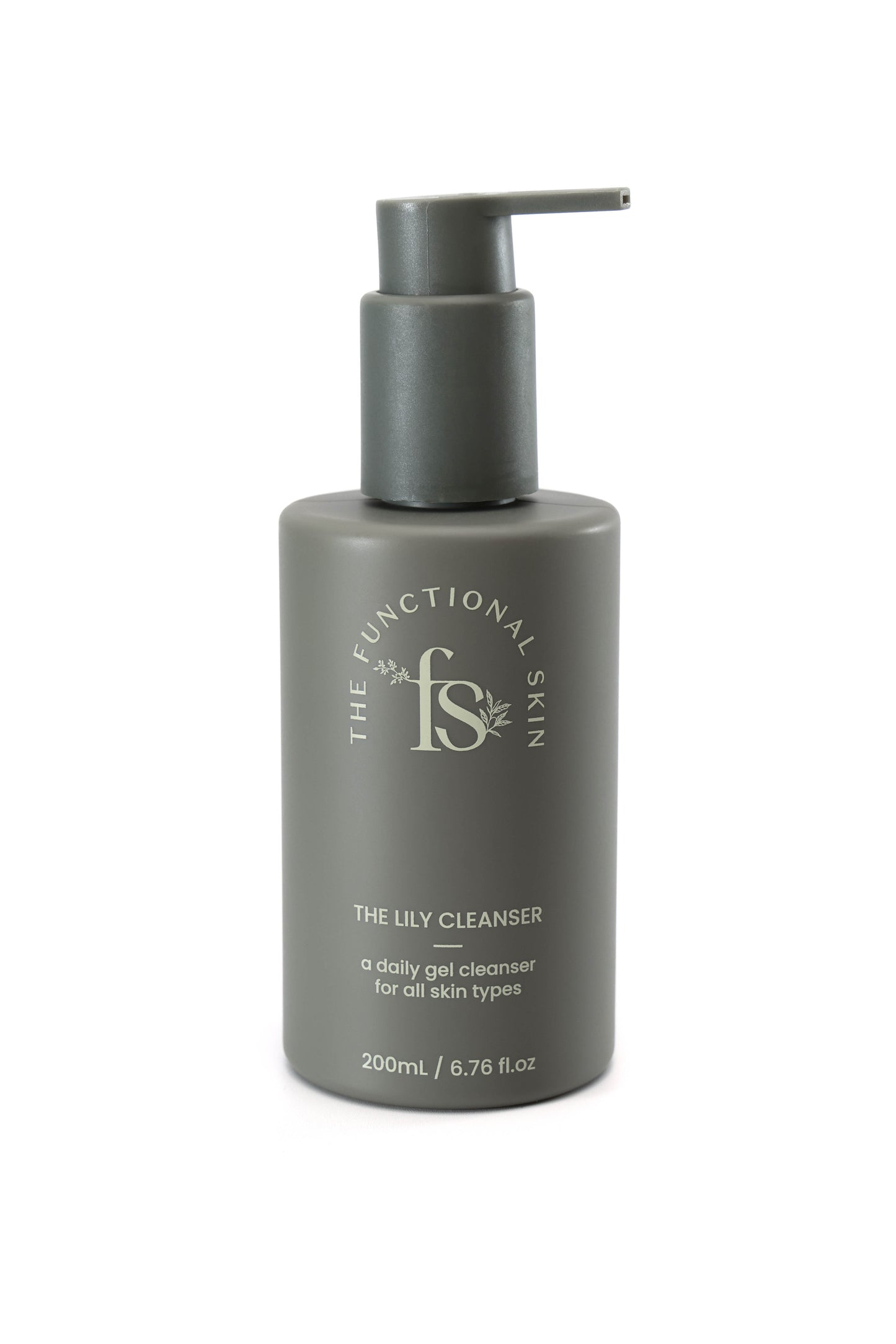 A pump bottle of 'The Lily Cleanser' by The Functional Skin,